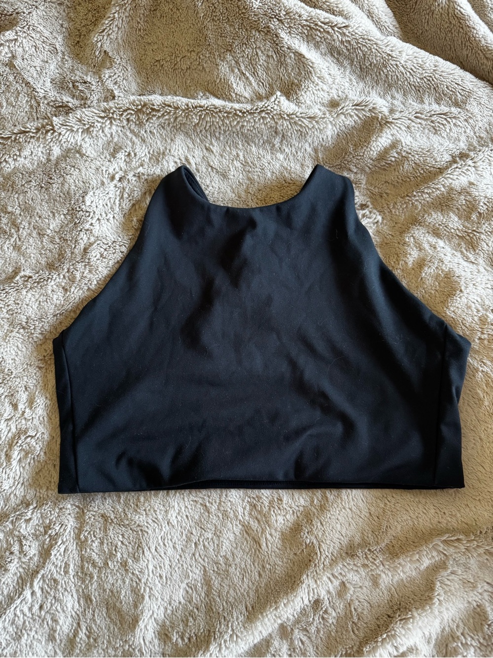 Women's Black High-Neck Sports Bra Crop Top